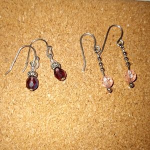 Girls set of delicate dangle earrings
